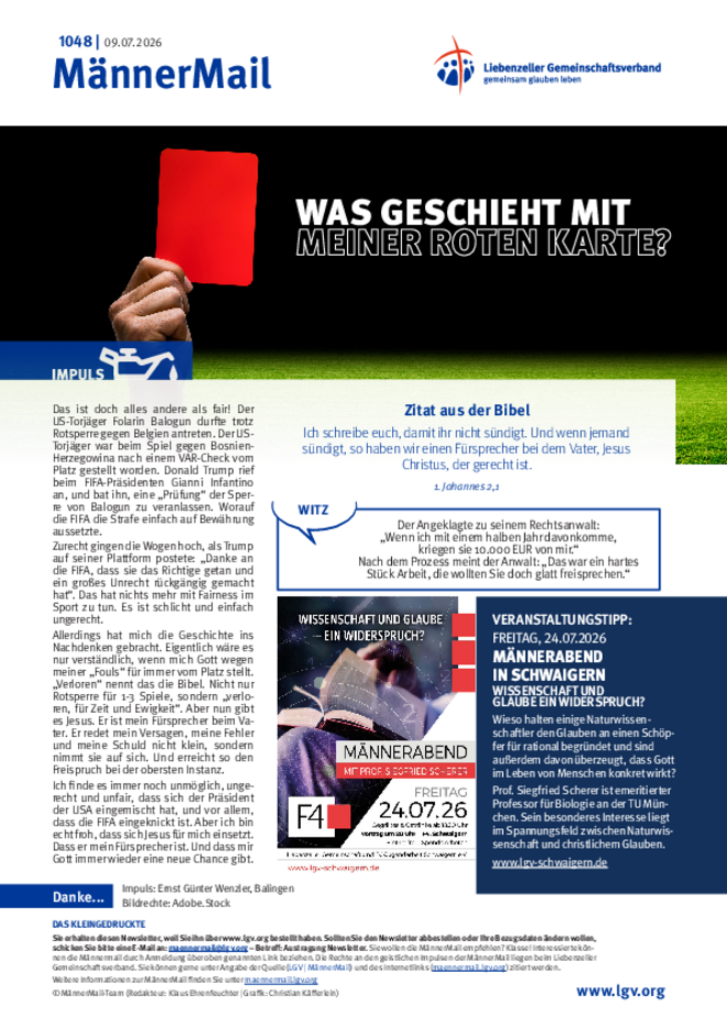 MännerMail 1048 vom 9. Juli 2026
