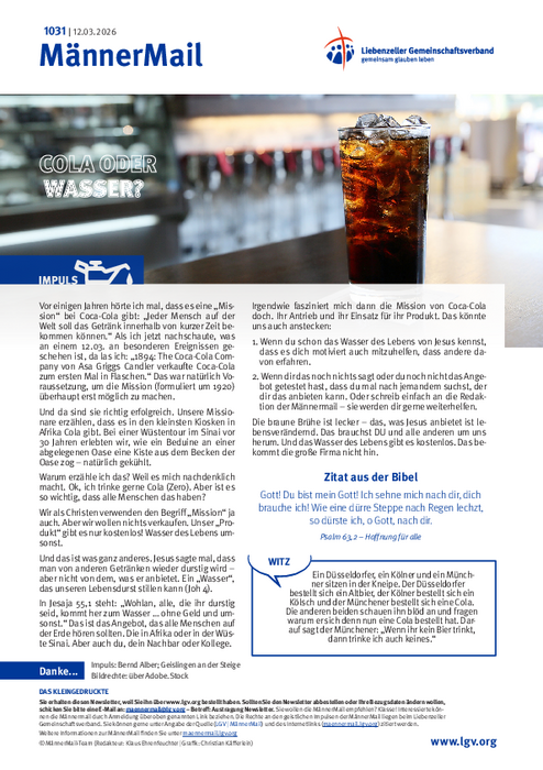 MännerMail 1031 vom 12. März 2026