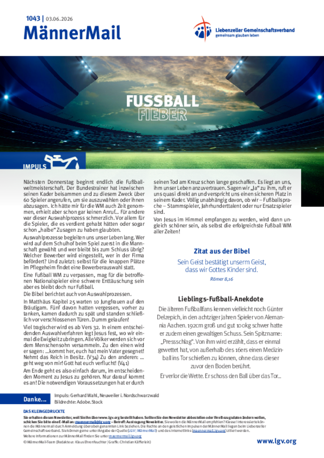 MännerMail 1043 vom 02. Juni 2026