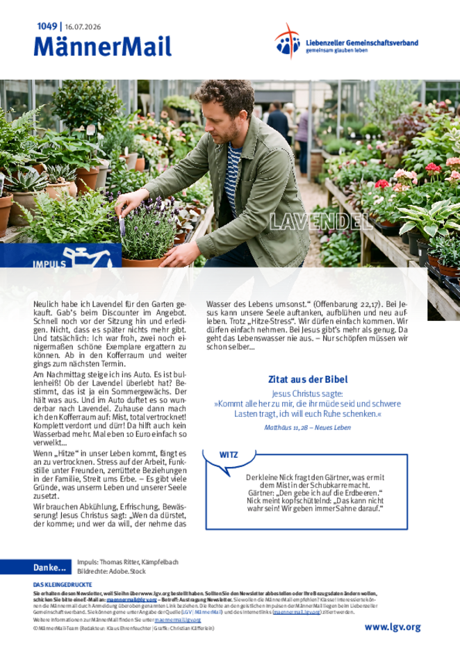 MännerMail 1049 vom 16. Juli 2026